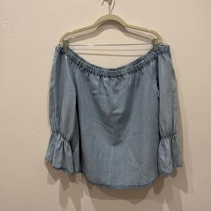 Off the Shoulder Chambray top
